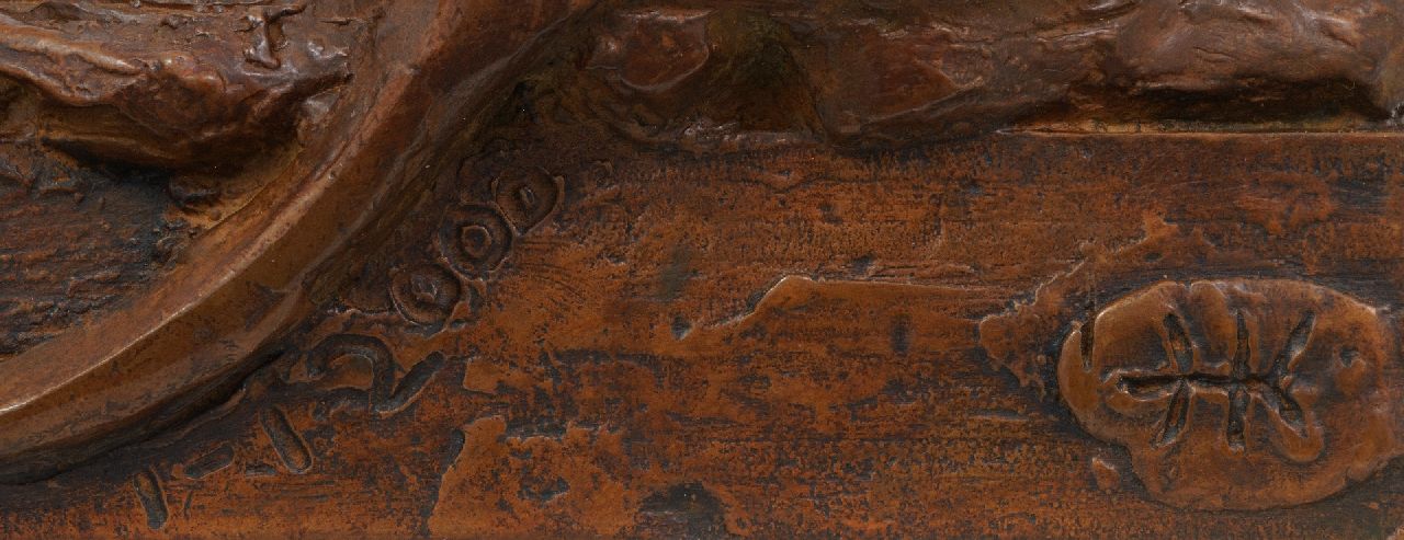 Hetty Heyster signaturen Twee rustende welpen