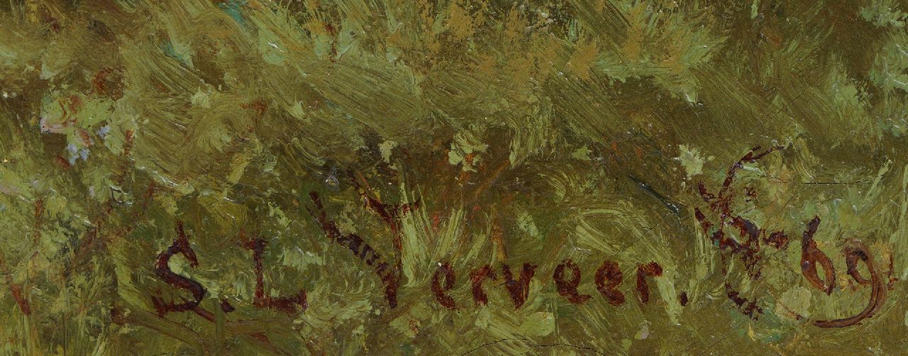 Salomon Verveer signaturen Oud Scheveningen gezien vanaf een duintop