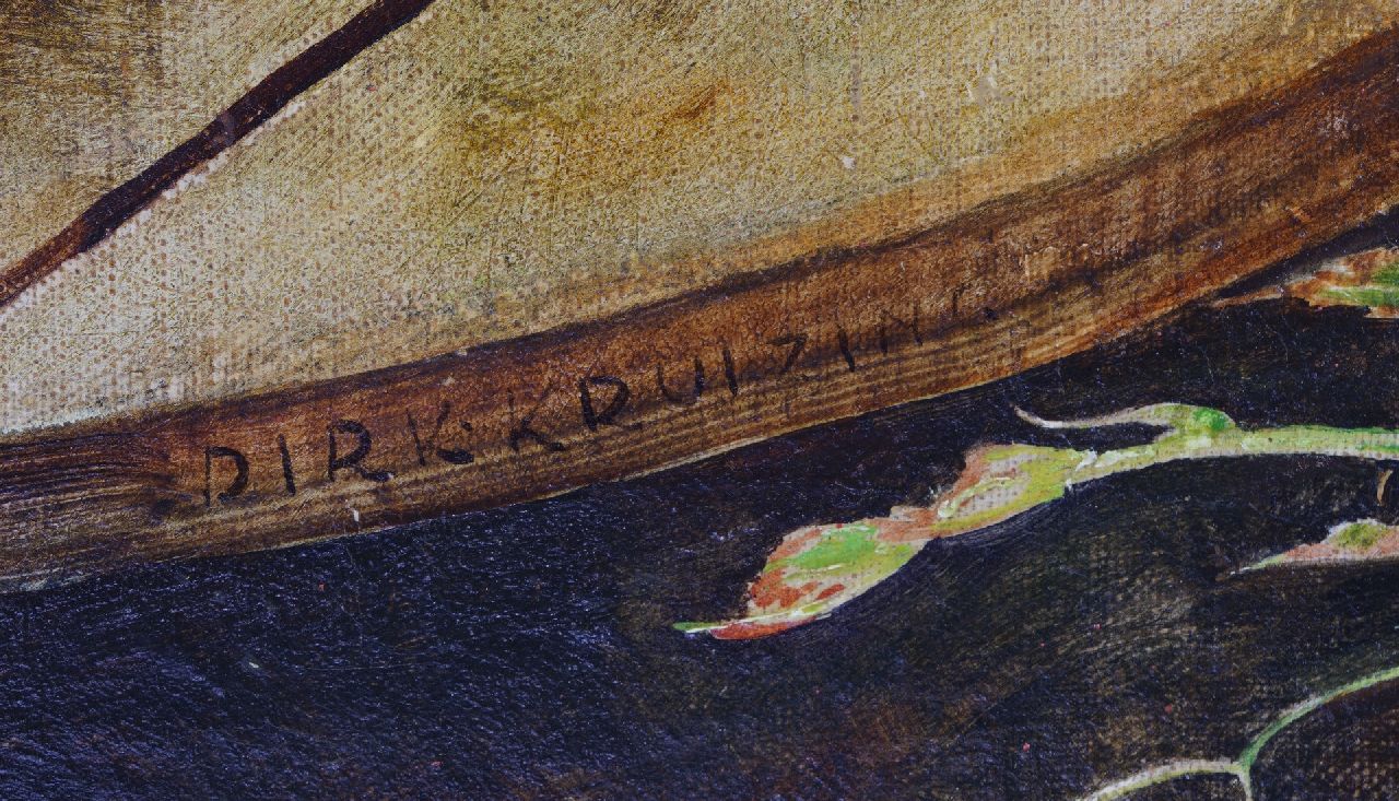 Dirk Kruizinga signaturen Stilleven met aardbeien op tinnen schaal