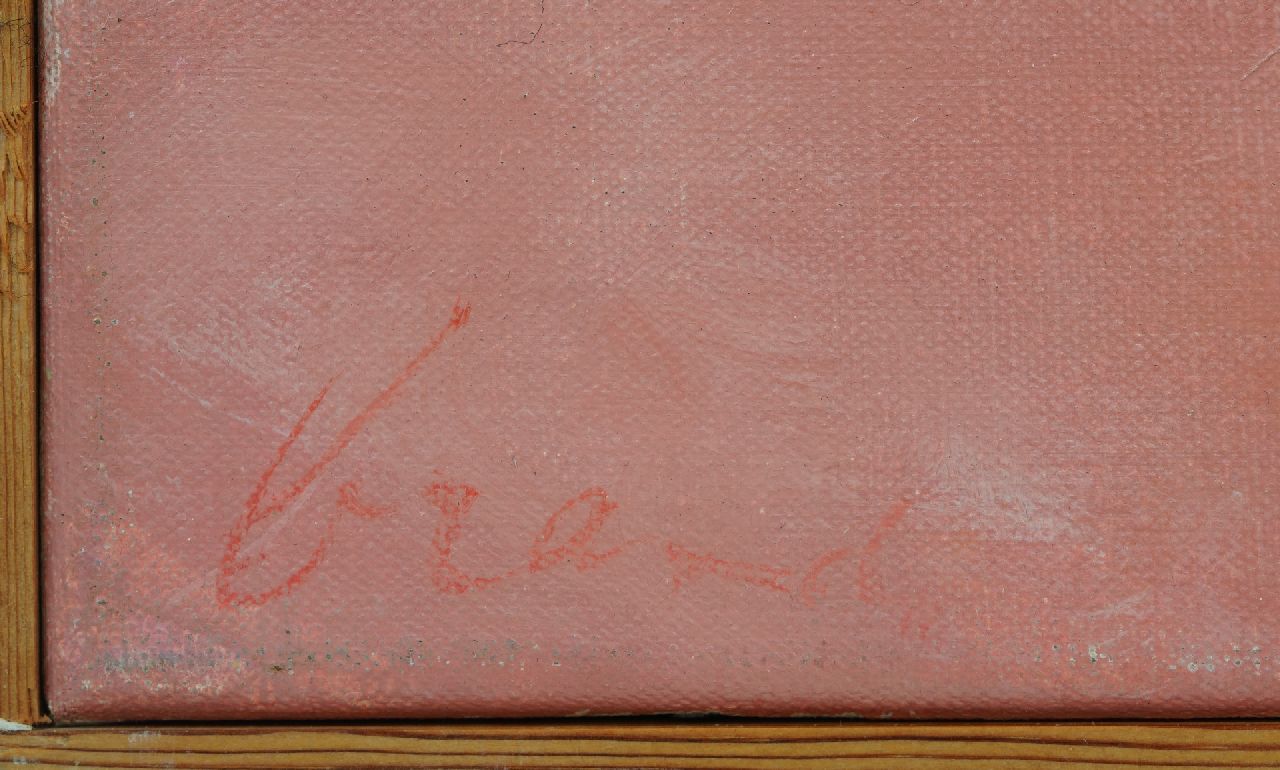 Eugène Brands signaturen Landschap met geometrische elementen