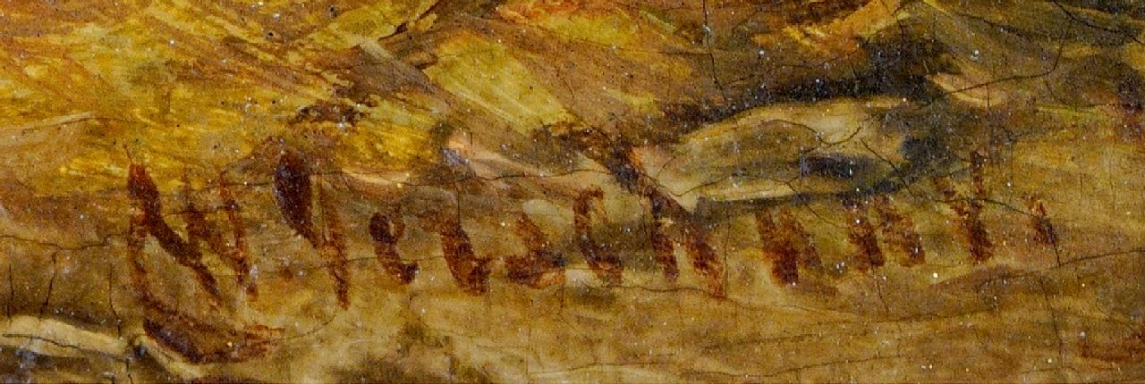 Wouterus Verschuur signaturen Stalinterieur met paard en hond