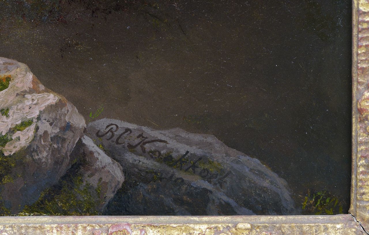 Barend Cornelis Koekkoek signaturen Landschap bij de Rijn met naderende storm