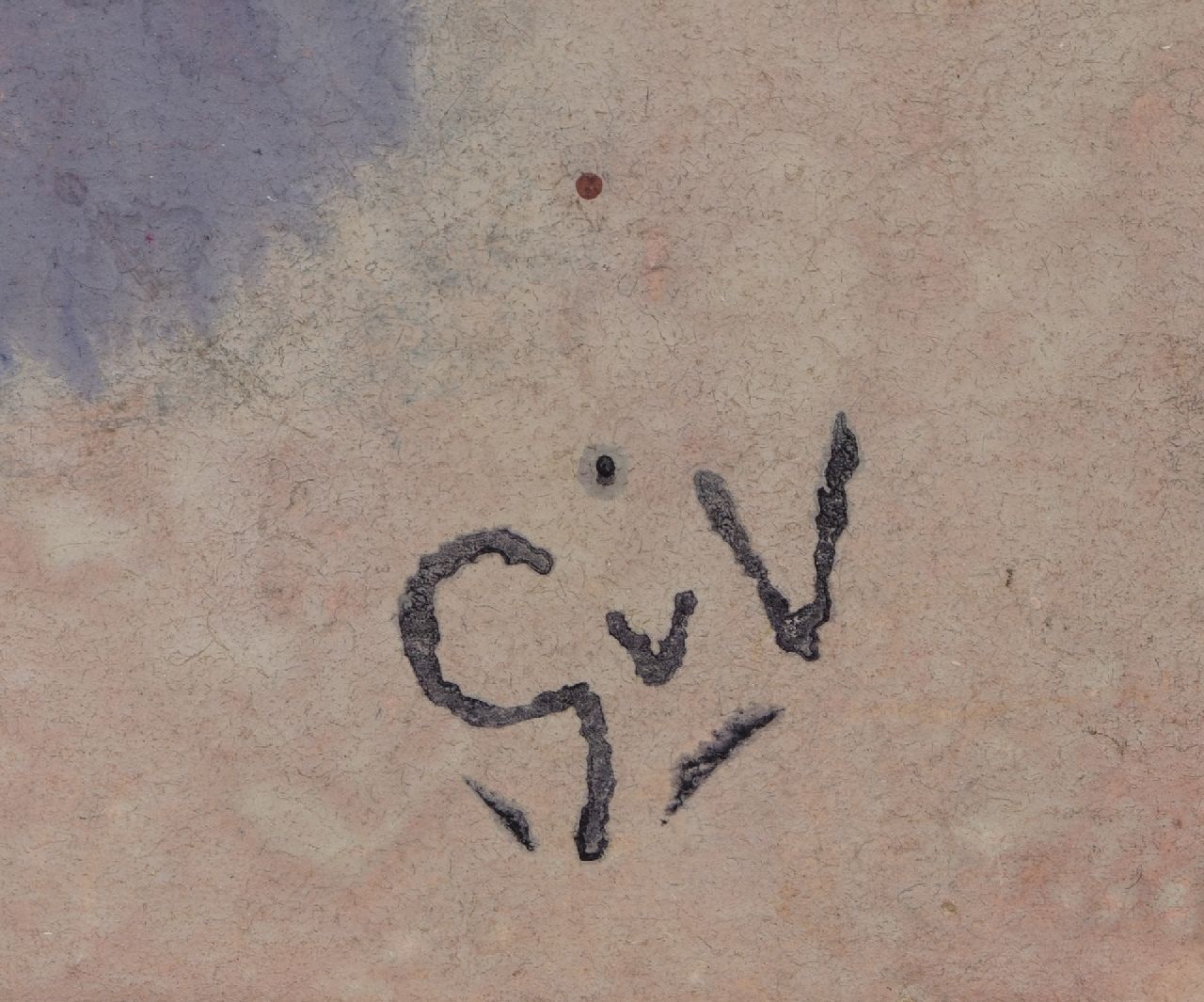 Geer van Velde signaturen Personages autour d'une table (Figuren rond een tafel); verso: Stilleven bij raam