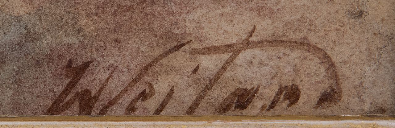 Johannes Weiland signaturen Stilleven met fruit op een schaal