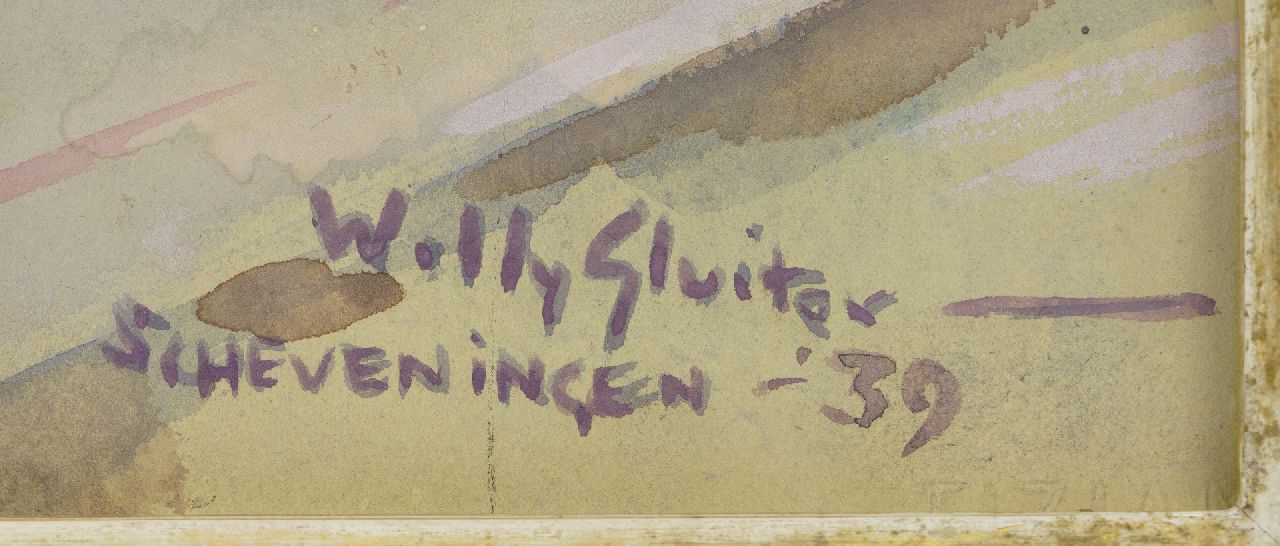 Willy Sluiter signaturen Op het terras, Scheveningen