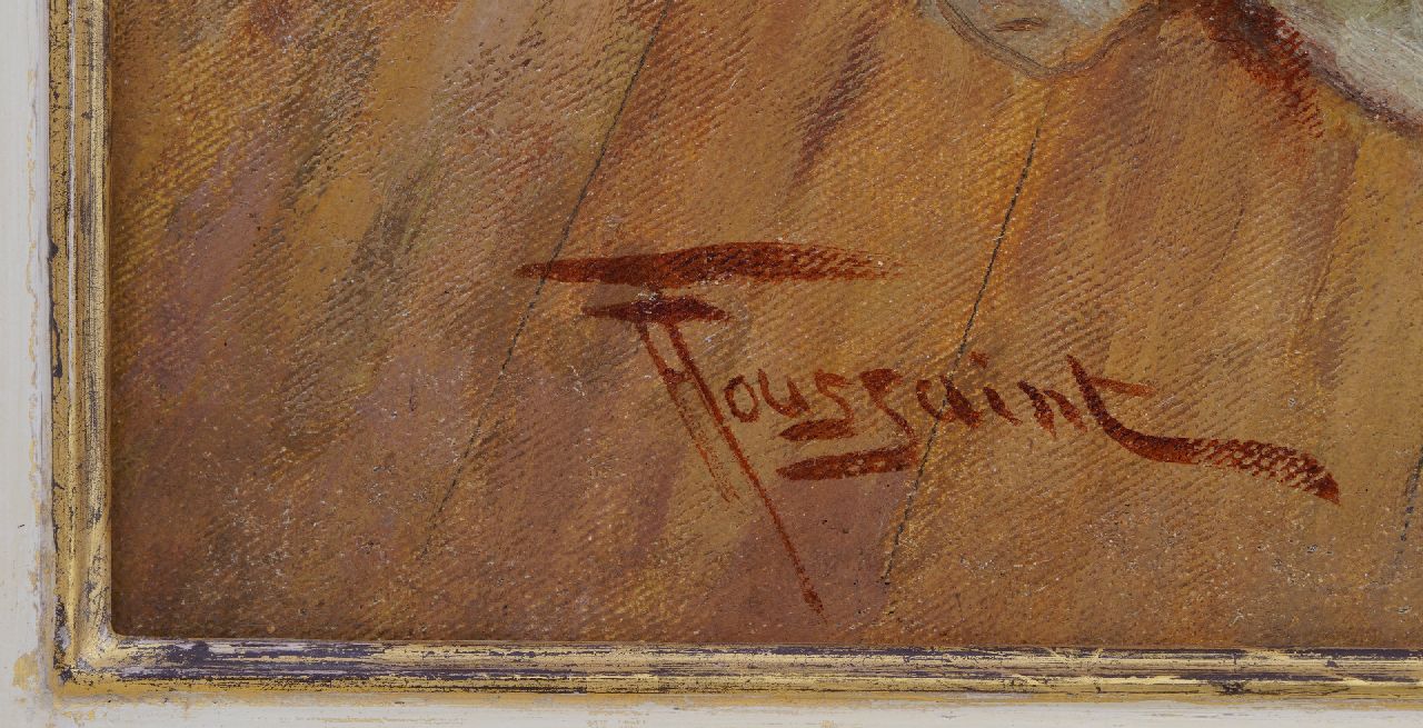 Fernand Toussaint signaturen Elegant gezelschap aan boord van een oceaanstomer