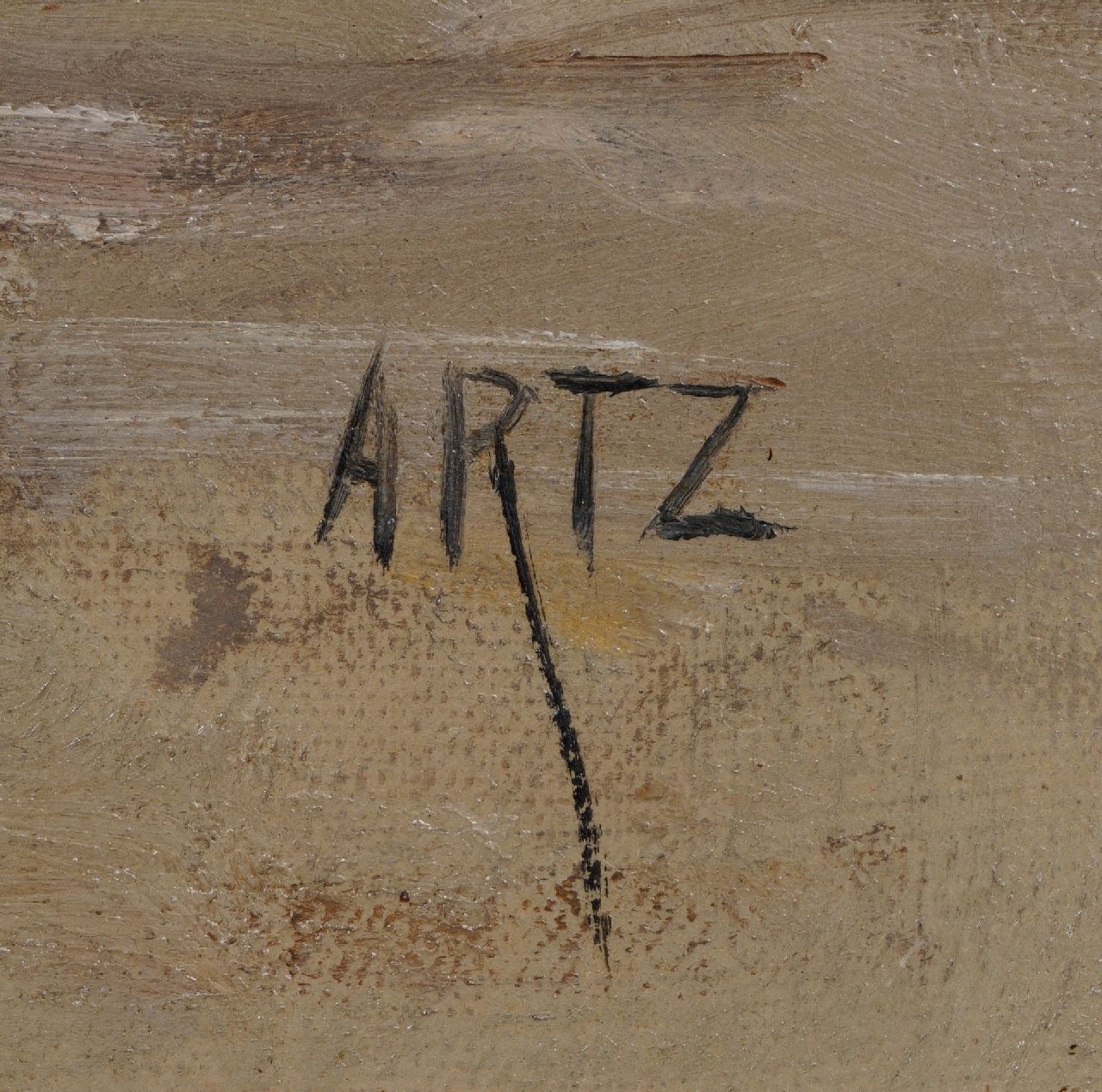 David Artz signaturen Spelende visserskinderen op het strand