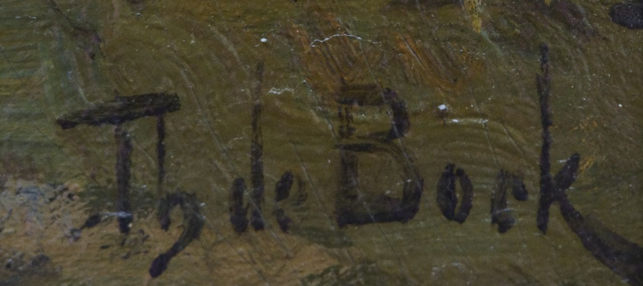Théophile Emile Achille de Bock signaturen Geitenhoeder op een duinpad
