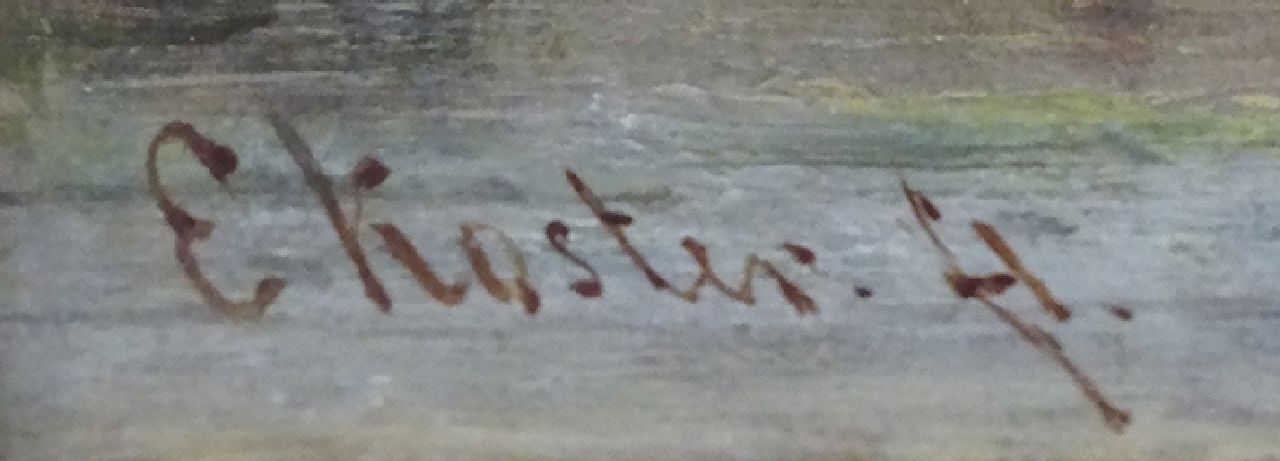 Everhardus Koster signaturen Roeiers op het Havenrak, Broek in Waterland