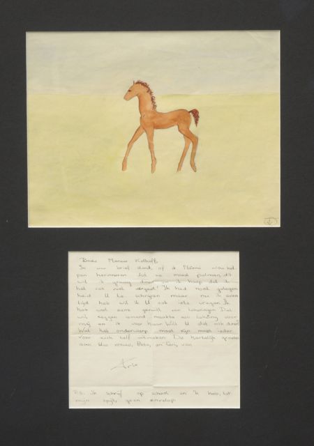 Oranje-Nassau (Prinses Beatrix) B.W.A. van | Veulen, potlood en aquarel op papier 23,0 x 30,0 cm, gesigneerd met mon. r.o.