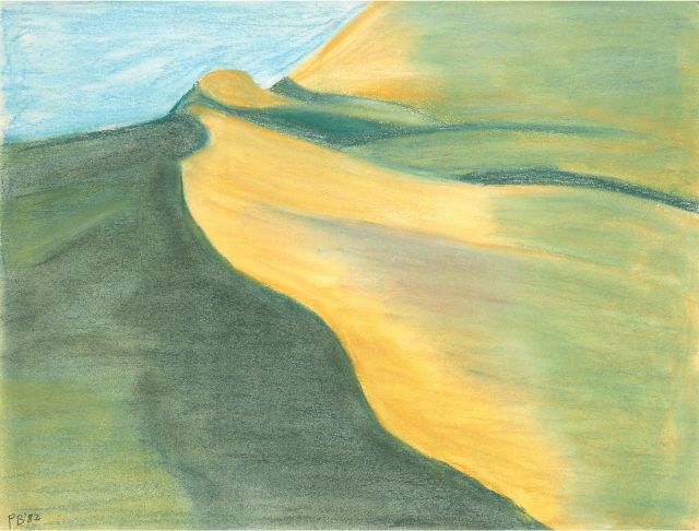 Prins Bernhard | Berglandschap, pastel op papier, 27,0 x 35,5 cm, gesigneerd met ini P.B. l.o. en gedateerd '82