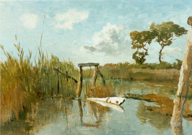 Paul Joseph Constantin Gabriel | Polderlandschap, olieverf op doek op paneel, 25,5 x 37,8 cm, gesigneerd l.o.