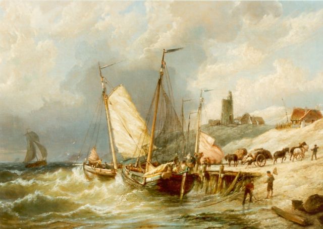 Pieter Cornelis  Dommershuijzen | Storm voor de kust, olieverf op doek, 47,5 x 69,0 cm, gesigneerd r.o. en gedateerd '72
