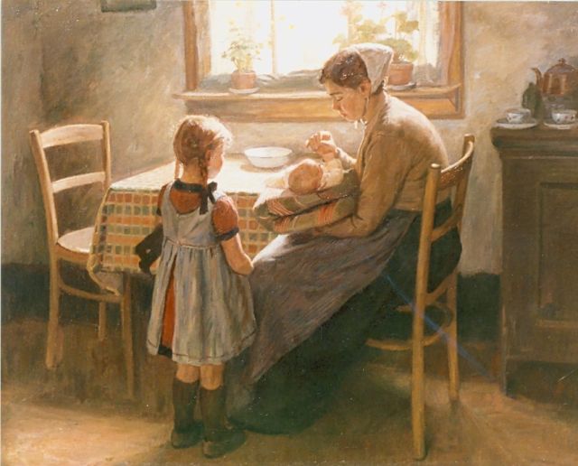 Piet van Boxel | Dochters van de schilder, olieverf op doek, 79,0 x 99,5 cm, gesigneerd r.o.