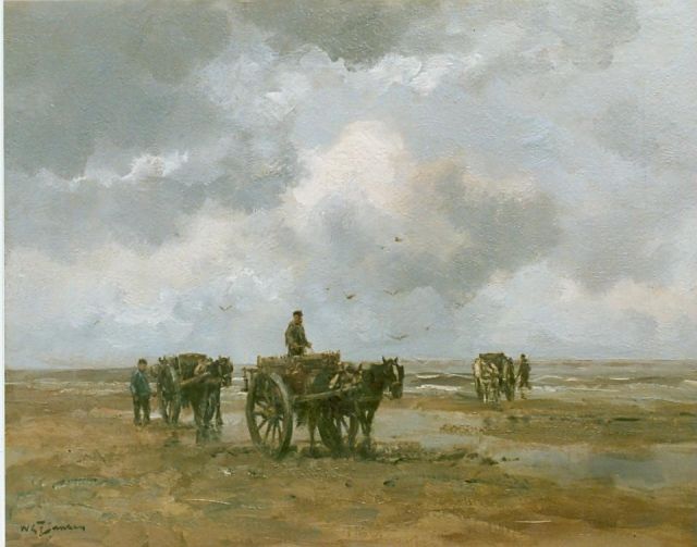 Willem George Frederik Jansen | Schelpenvissers op het strand, olieverf op doek, 50,9 x 65,5 cm, gesigneerd l.o.