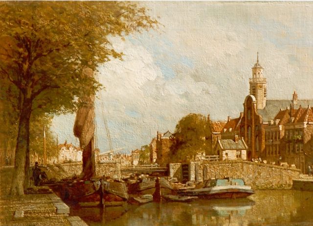 Karel Klinkenberg | De Voorhaven te Delfshaven, olieverf op doek, 38,5 x 53,5 cm, gesigneerd r.o.