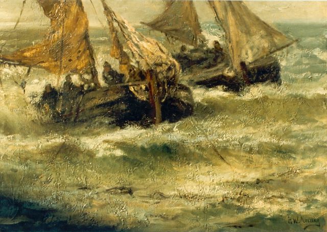 Hendrik Willem Mesdag | De visvangst, olieverf op doek, 43,0 x 59,0 cm, gesigneerd r.o.