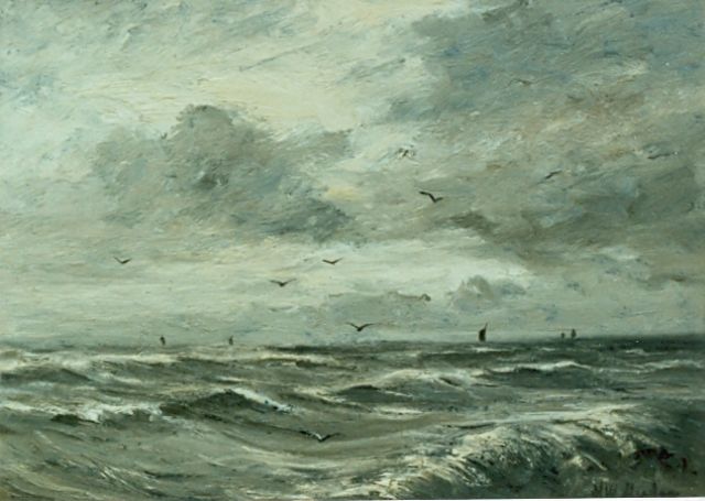 Hendrik Willem Mesdag | Zeegezicht, olieverf op paneel, 23,0 x 31,0 cm, gesigneerd r.o.