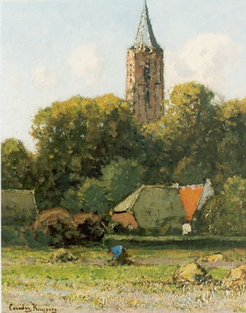 Cornelis Kuijpers | Kerk te 'Soest', olieverf op paneel, 31,0 x 26,5 cm, gesigneerd l.o.