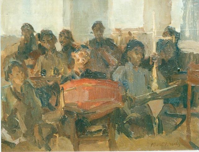 Isaac Israels | Balinees orkestje, olieverf op doek, 27,5 x 35,5 cm, gesigneerd r.o.