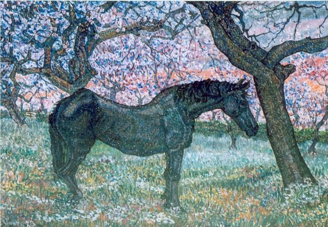 Jakob Nieweg | Paard, olieverf op doek, 61,0 x 90,5 cm, gesigneerd l.o.
