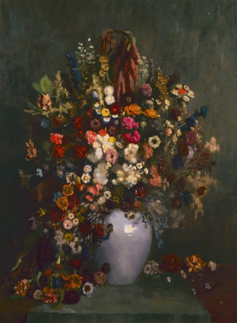 Gottfried van Pelt | Bloemstilleven, olieverf op schildersboard, 119,7 x 89,8 cm