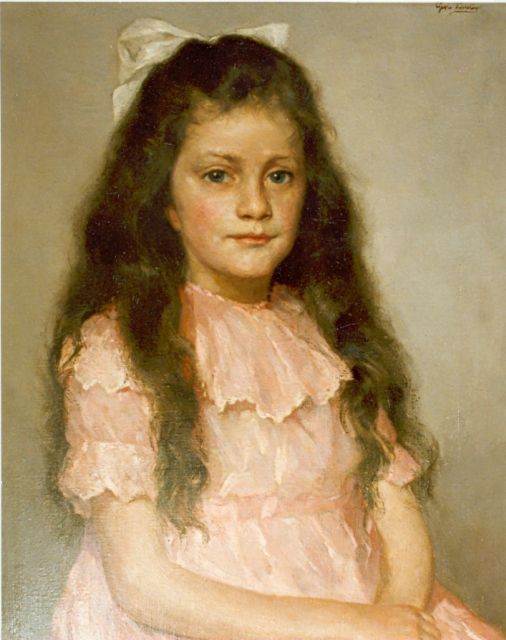 Georg Rueter | Portret van een jong meisje, olieverf op doek, 60,3 x 50,2 cm, gesigneerd r.b.