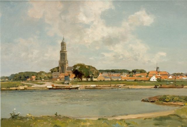 Cornelis Vreedenburgh | Gezicht op Rhenen, olieverf op doek, 60,0 x 89,8 cm, gesigneerd l.o. en gedateerd 1937