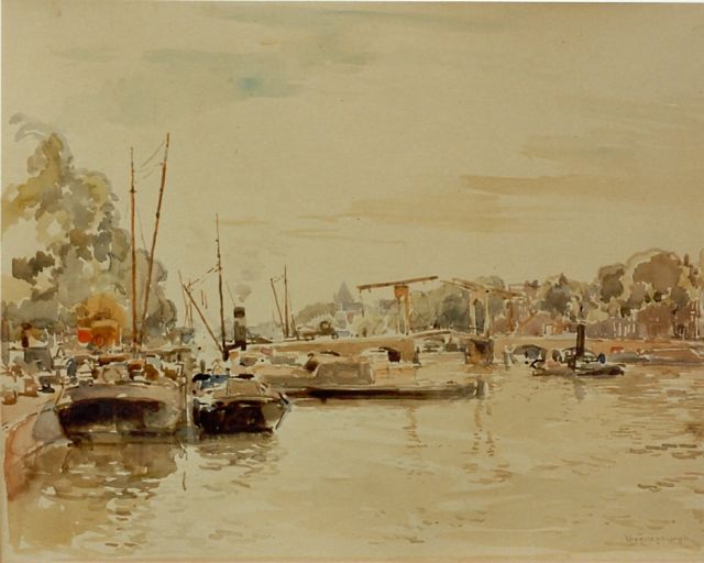 Vreedenburgh C.  | De Amstel, Amsterdam, met de Magere Brug, aquarel op papier 35,5 x 46,0 cm, gesigneerd r.o.