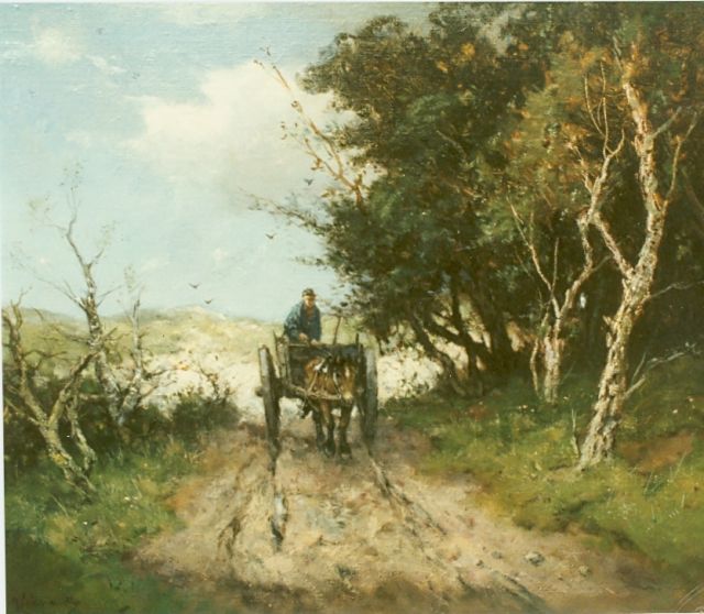 Johan Frederik Cornelis Scherrewitz | Schelpenvisser achter de duinen, olieverf op doek, 44,7 x 55,2 cm, gesigneerd l.o.