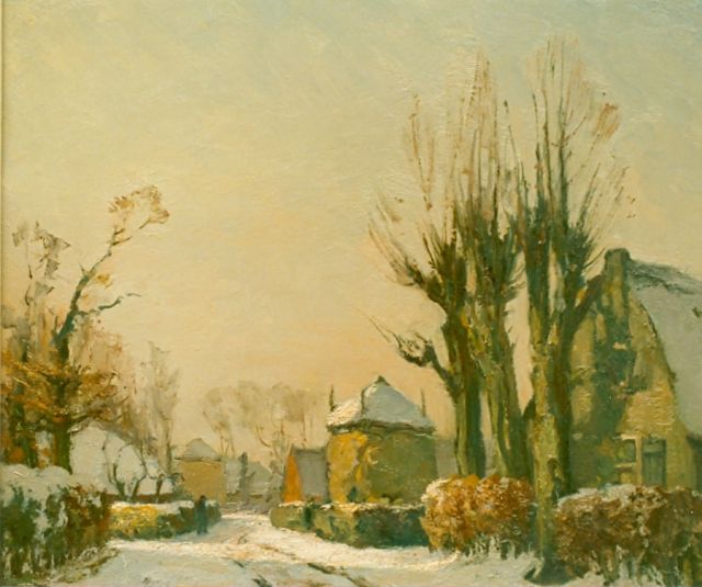 David Schulman | Winterlandschap, Laren, olieverf op paneel, 45,7 x 55,2 cm, gesigneerd r.o.