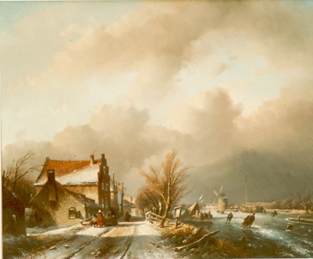 Jan Jacob Spohler | Winter, olieverf op paneel, 48,3 x 61,3 cm, gesigneerd l.o.