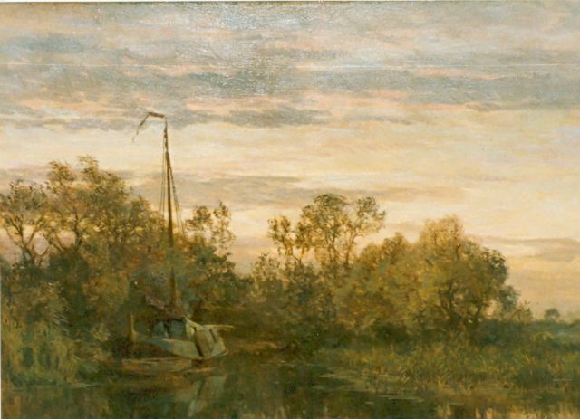 Willem Bastiaan Tholen | Zonsondergang, olieverf op doek, 71,0 x 101,0 cm, gesigneerd l.o.