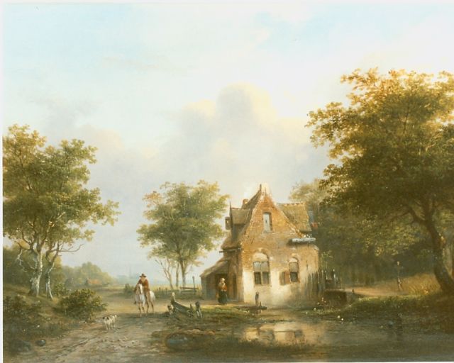 Jacobus van der Stok | Herberg aan een landweggetje, olieverf op paneel, 31,0 x 40,5 cm, gesigneerd m.o.