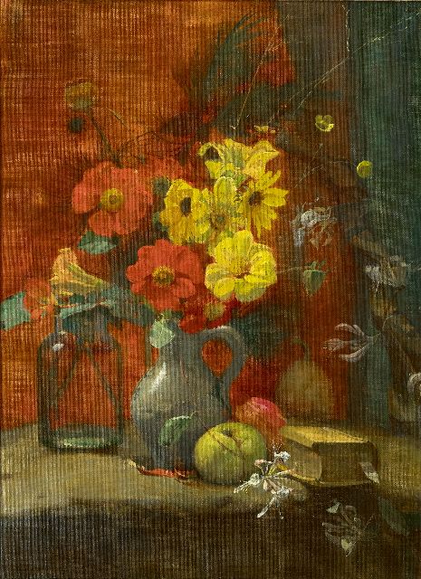 Piet Meiners | Ewijckshoeve: bloemstilleven, olieverf op doek, 64,3 x 47,3 cm, gesigneerd l.o. en gedateerd '97