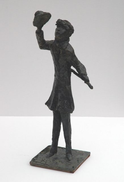 Nahmer Th. van der | Bonjour! (De flaneur), brons 30,5 cm