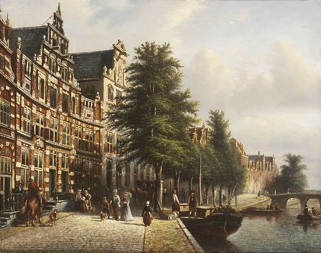 Johannes Franciscus Spohler | Het Bartolottihuis in Amsterdam (Herengracht 170-172), olieverf op doek, 35,5 x 44,5 cm, gesigneerd r.o. en gedateerd 1879