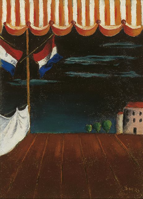Frans Boers | Fête Foraine, sept. 1945, olieverf op schildersboard, 33,0 x 23,8 cm, gesigneerd r.o. en verso en gedateerd '57
