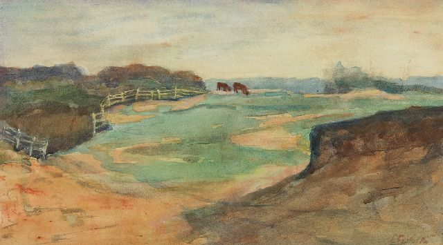 Fritzlin M.C.L.  | De Meent bij Bussum, aquarel op papier 21,8 x 38,3 cm, gesigneerd r.o. en te dateren 1907