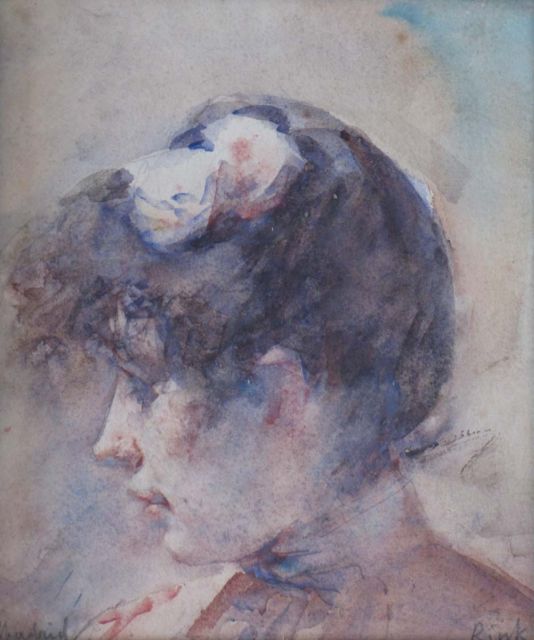 Paul Rink | Dolores, aquarel op papier, 20,3 x 17,0 cm, gesigneerd r.o.