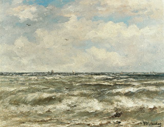 Hendrik Willem Mesdag | Op open water, olieverf op doek, 40,2 x 51,3 cm, gesigneerd r.o.