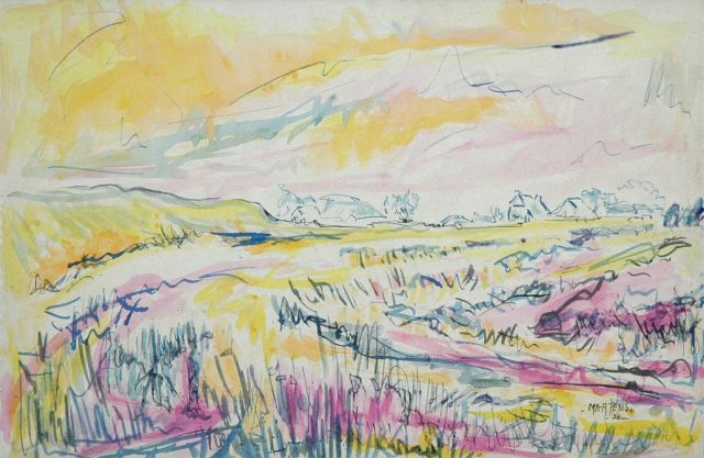 George Martens | Landschap, aquarel op papier, 38,3 x 54,7 cm, gesigneerd r.o. en gedateerd '30