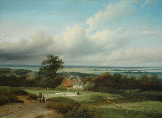 Matthias Parré | Bleekveld achter de duinen bij Haarlem, olieverf op doek, 66,9 x 90,4 cm, gesigneerd l.o.