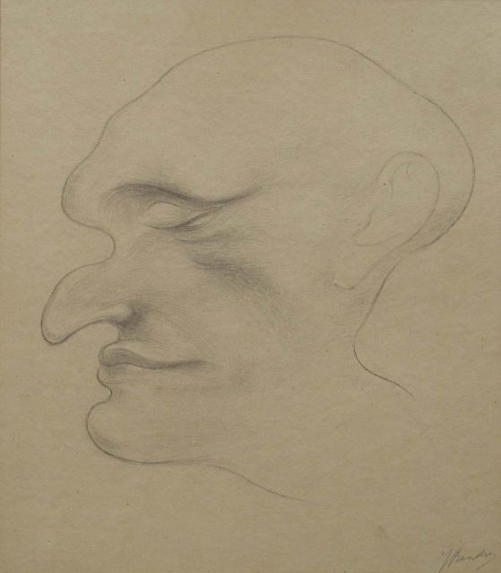 Jacob Bendien | Minachting, potlood op papier op karton, 38,5 x 32,8 cm, gesigneerd r.o.