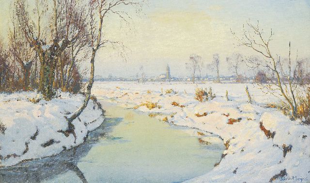 Johan Meijer | Zonnige winterdag bij Blaricum, olieverf op doek, 61,4 x 101,1 cm, gesigneerd r.o.