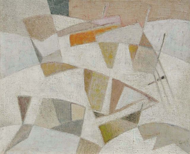 Geer van Velde | Compositie, olieverf op doek, 38,0 x 46,0 cm, gesigneerd r.o. met initialen