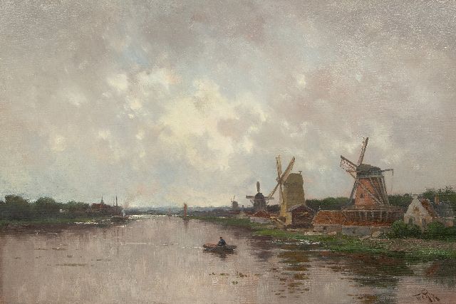 Willem Rip | Molens aan de Zaan, olieverf op doek, 62,8 x 90,6 cm, gesigneerd r.o