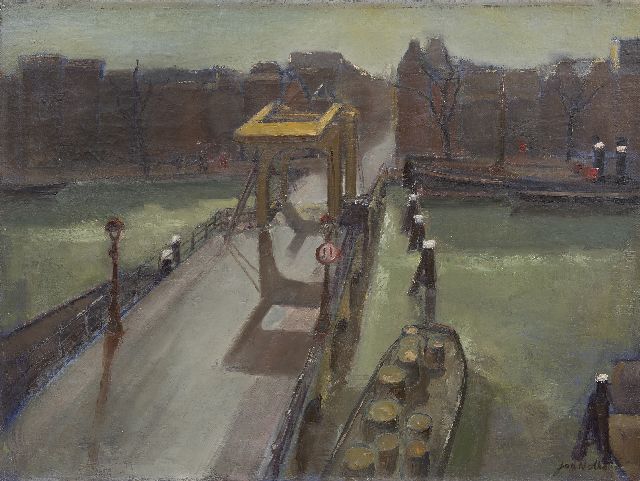 Jan Nolte | De Magere Brug, Amsterdam, olieverf op doek, 60,5 x 80,3 cm, gesigneerd r.o. en verso