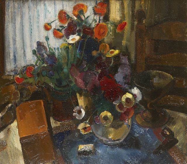 Arnout Colnot | Stilleven met vazen en bloemen, olieverf op doek, 80,7 x 90,3 cm, te dateren ca. 1919
