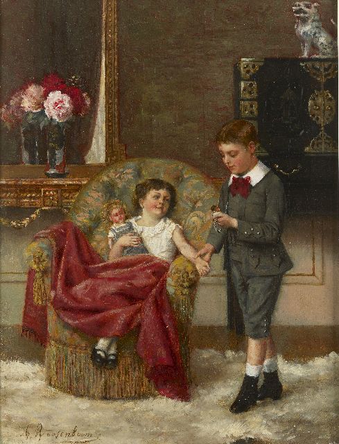 Albert Roosenboom | De jonge dokter, olieverf op doek, 34,0 x 25,7 cm, gesigneerd l.o. en verso gedateerd 1887